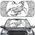 White And Black Scorpio Sign Print Car Windshield Sun Shade