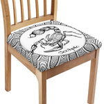 White And Black Scorpio Sign Print Chair Cushion Cover