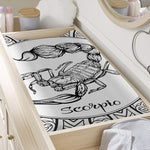 White And Black Scorpio Sign Print Changing Pad Cover