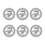 White And Black Scorpio Sign Print Coaster Set