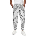 White And Black Scorpio Sign Print Cotton Sweatpants