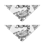 White And Black Scorpio Sign Print Dog Bandana