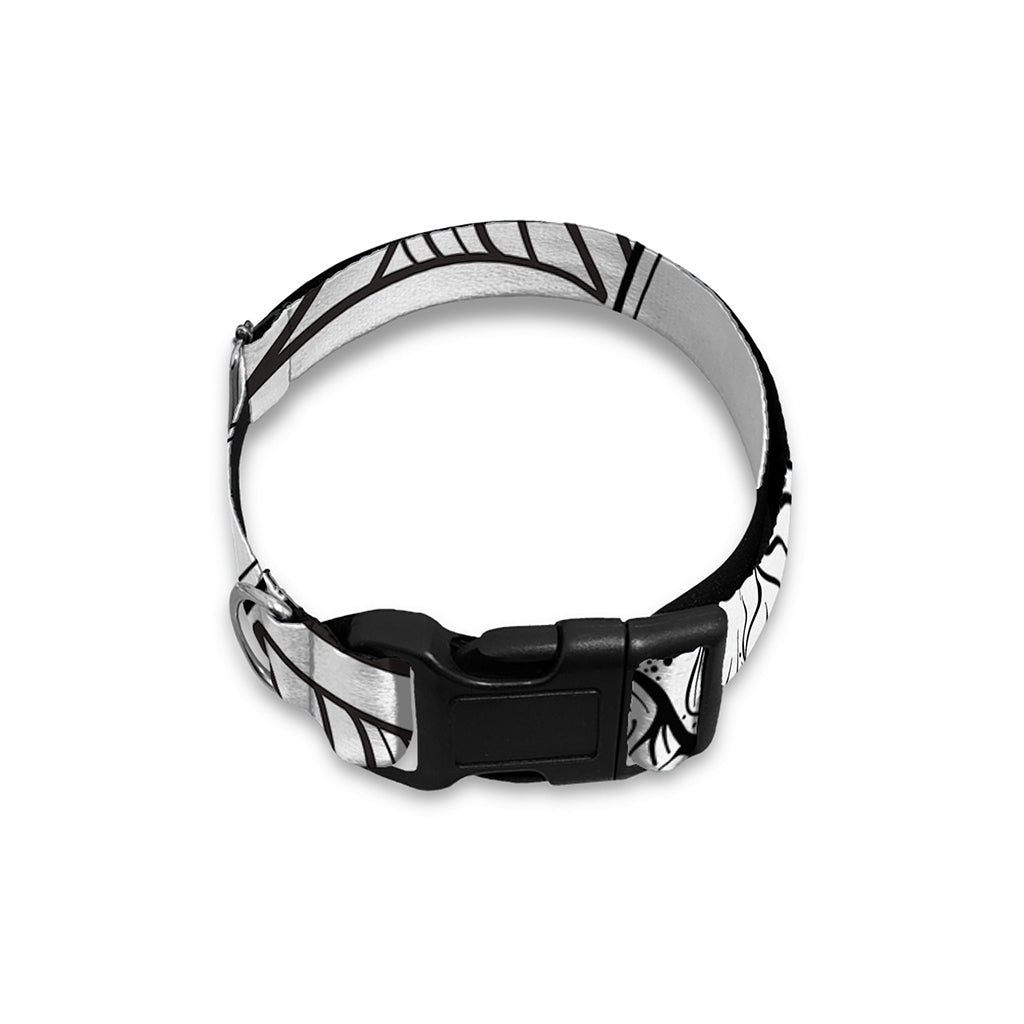 White And Black Scorpio Sign Print Dog Collar