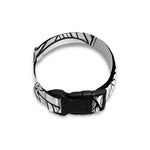White And Black Scorpio Sign Print Dog Collar
