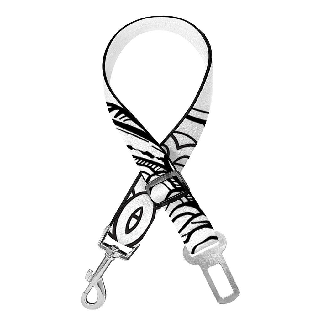 White And Black Scorpio Sign Print Dog Seat Belt