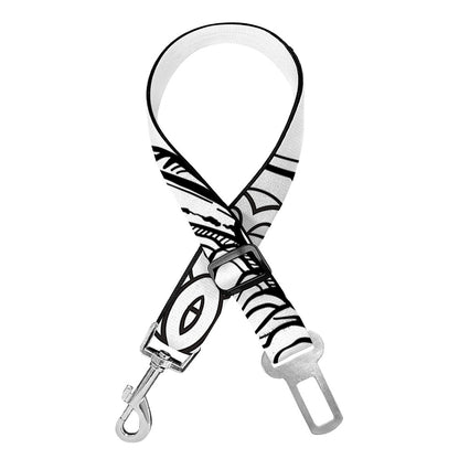White And Black Scorpio Sign Print Dog Seat Belt
