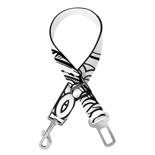 White And Black Scorpio Sign Print Dog Seat Belt