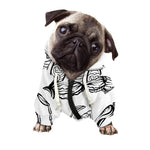 White And Black Scorpio Sign Print Dog Zip Up Hoodie