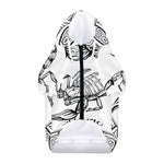 White And Black Scorpio Sign Print Dog Zip Up Hoodie