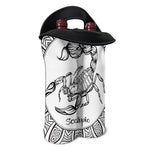 White And Black Scorpio Sign Print Double Neoprene Wine Tote