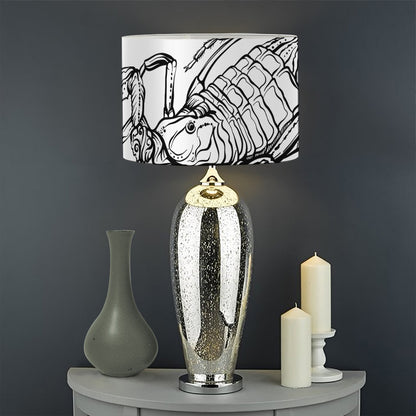 White And Black Scorpio Sign Print Drum Lamp Shade