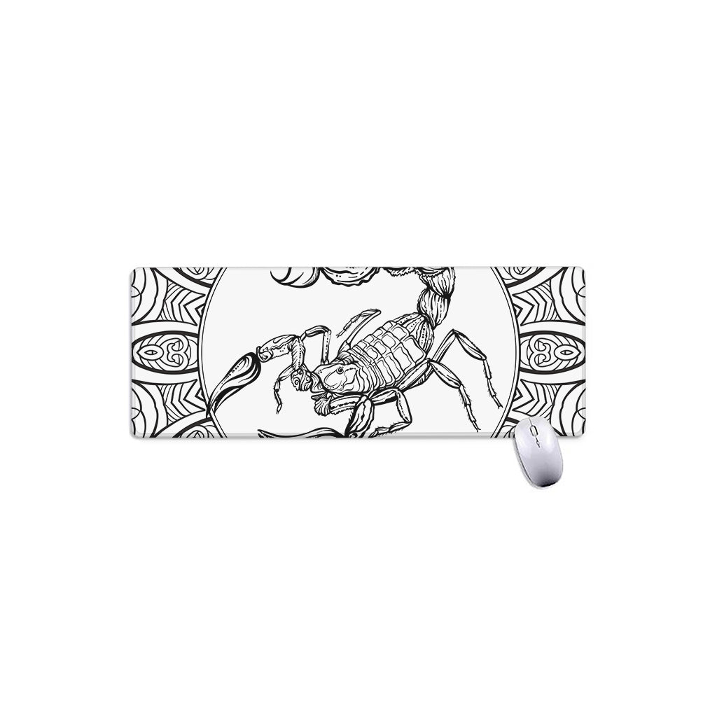 White And Black Scorpio Sign Print Extended Mouse Pad