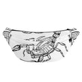 White And Black Scorpio Sign Print Fanny Pack