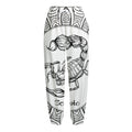 White And Black Scorpio Sign Print Fleece Lined Knit Pants