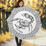 White And Black Scorpio Sign Print Foldable Umbrella