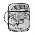 White And Black Scorpio Sign Print Front Pocket Bible Bag