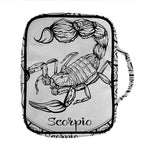 White And Black Scorpio Sign Print Front Pocket Bible Bag