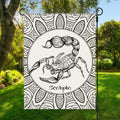 White And Black Scorpio Sign Print Garden Flag