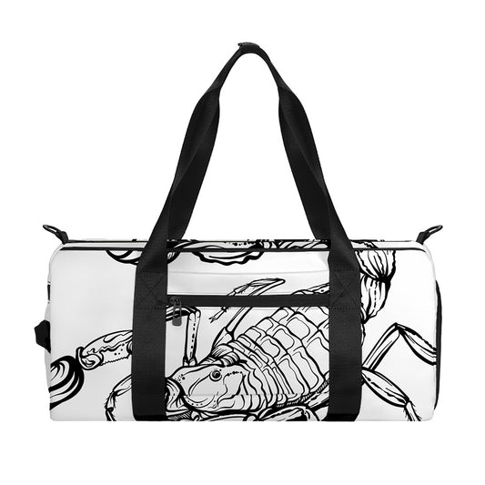 White And Black Scorpio Sign Print Gym Bag