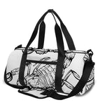 White And Black Scorpio Sign Print Gym Bag
