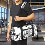 White And Black Scorpio Sign Print Gym Bag