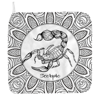 White And Black Scorpio Sign Print Hand Towel