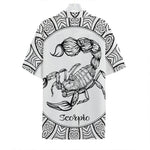 White And Black Scorpio Sign Print Hawaiian Shirt
