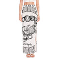 White And Black Scorpio Sign Print High Slit Maxi Skirt