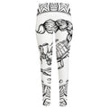 White And Black Scorpio Sign Print High-Waisted Pocket Leggings