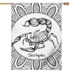 White And Black Scorpio Sign Print House Flag
