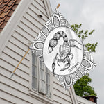 White And Black Scorpio Sign Print House Flag