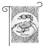 White And Black Scorpio Sign Print House Flag