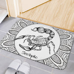 White And Black Scorpio Sign Print Indoor Door Mat
