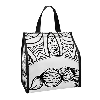 White And Black Scorpio Sign Print Insulated Lunch Tote