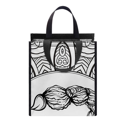 White And Black Scorpio Sign Print Insulated Lunch Tote