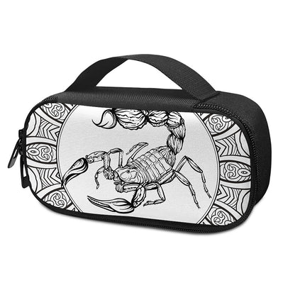 White And Black Scorpio Sign Print Insulin Cooler Travel Case