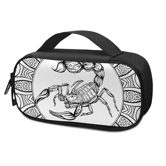 White And Black Scorpio Sign Print Insulin Cooler Travel Case