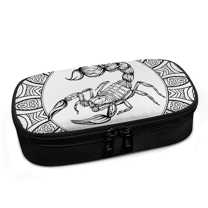 White And Black Scorpio Sign Print Insulin Cooler Travel Case