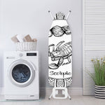 White And Black Scorpio Sign Print Ironing Board Cover