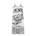 White And Black Scorpio Sign Print Jersey Midi Cami Dress