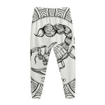 White And Black Scorpio Sign Print Jogger Pants