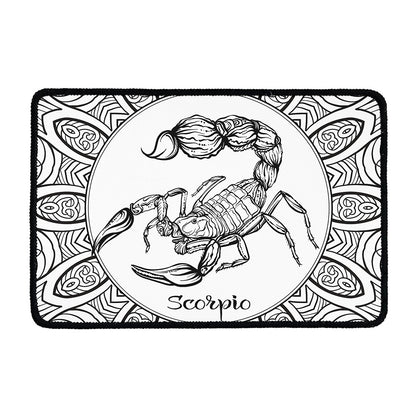 White And Black Scorpio Sign Print Kitchen Mat