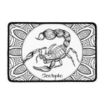 White And Black Scorpio Sign Print Kitchen Mat