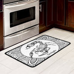 White And Black Scorpio Sign Print Kitchen Mat