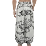 White And Black Scorpio Sign Print Lantern Pants