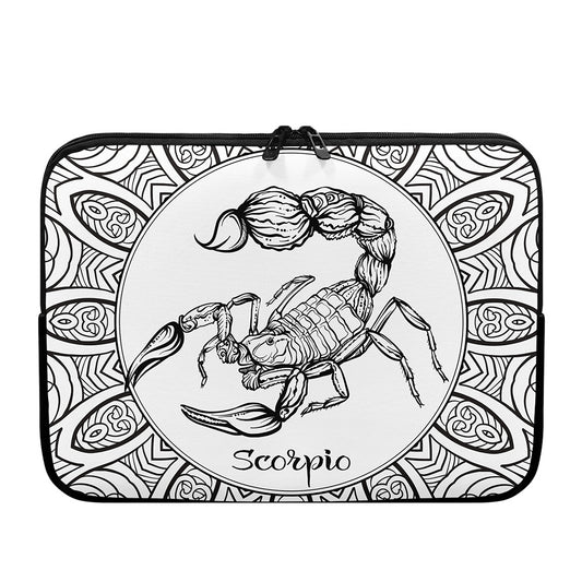 White And Black Scorpio Sign Print Laptop Sleeve