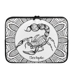 White And Black Scorpio Sign Print Laptop Sleeve