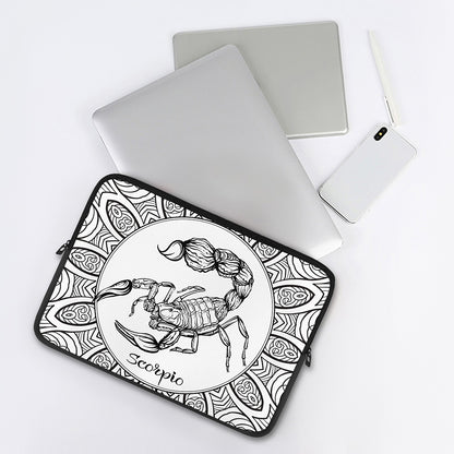 White And Black Scorpio Sign Print Laptop Sleeve