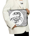 White And Black Scorpio Sign Print Laptop Sleeve