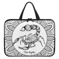 White And Black Scorpio Sign Print Laptop Sleeve With Handle